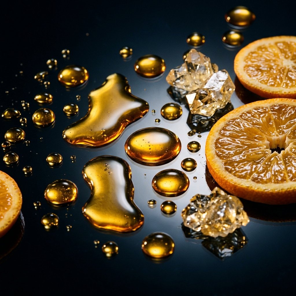 Vitamin C and Retinal Brightening Serum — golden liquid drops with potent anti-aging ingredients
